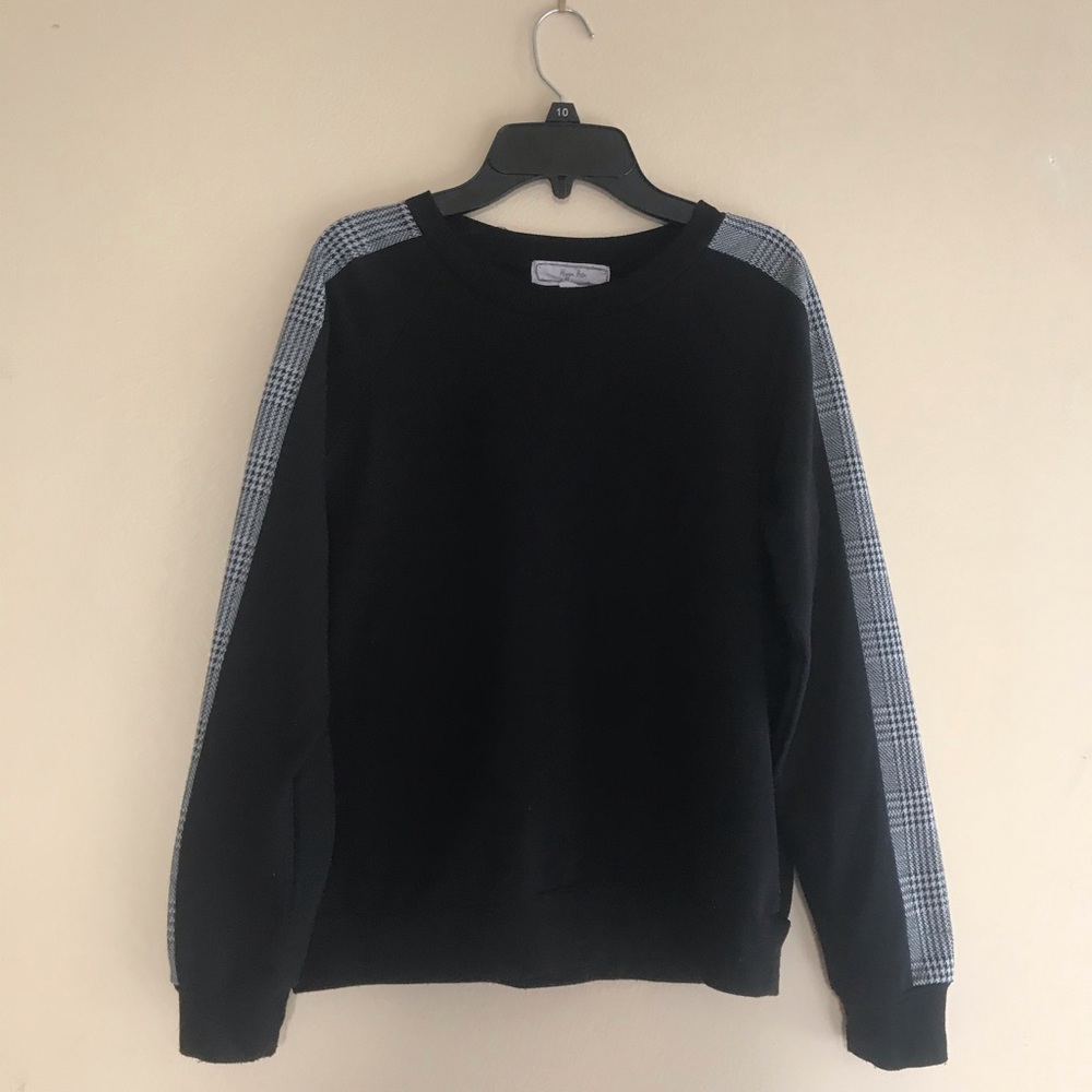 Black Sweater with Sleeve Patterns